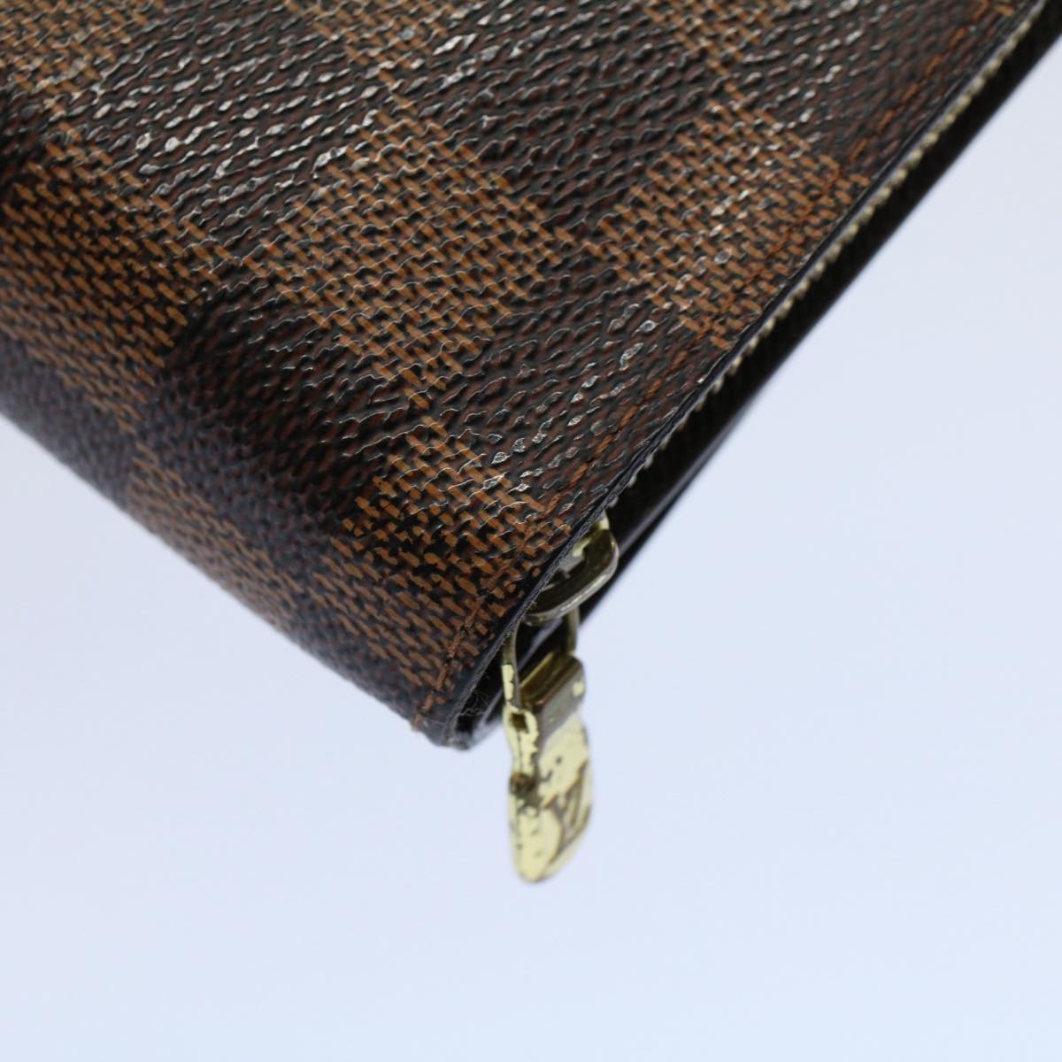 LOUIS VUITTON Damier Ebene Compact Zip Wallet N61668 LV 56693