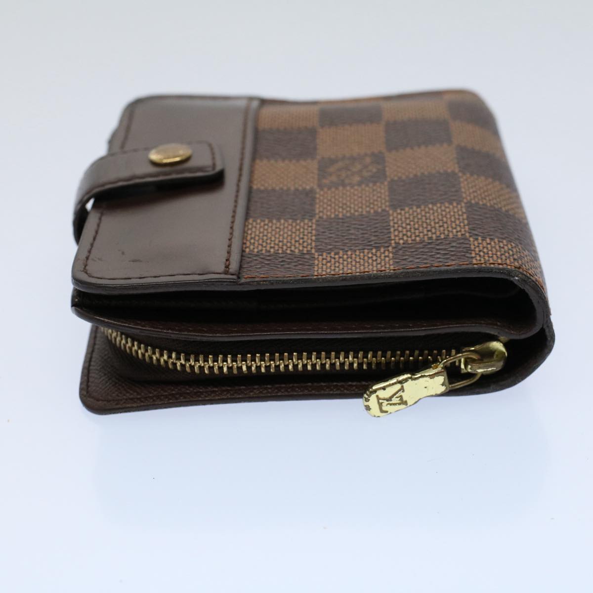 LOUIS VUITTON Damier Ebene Compact Zip Wallet N61668 LV 56693