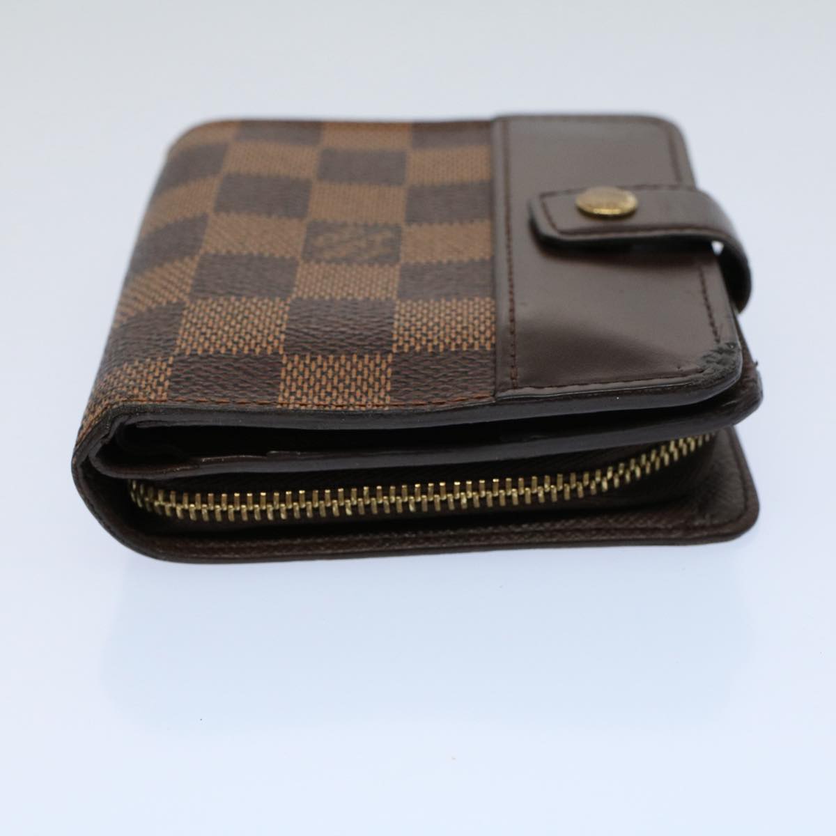 LOUIS VUITTON Damier Ebene Compact Zip Wallet N61668 LV 56693