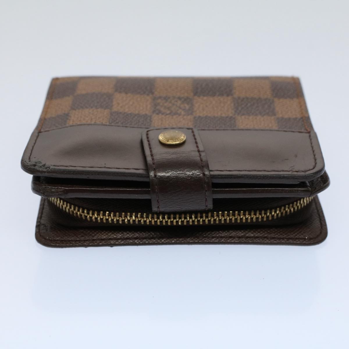 LOUIS VUITTON Damier Ebene Compact Zip Wallet N61668 LV 56693