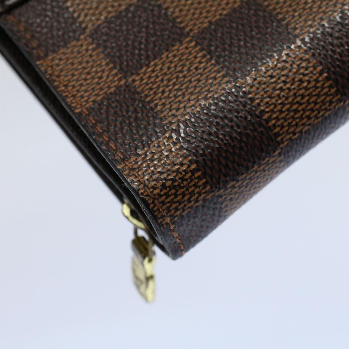 LOUIS VUITTON Damier Ebene Compact Zip Wallet N61668 LV 56693