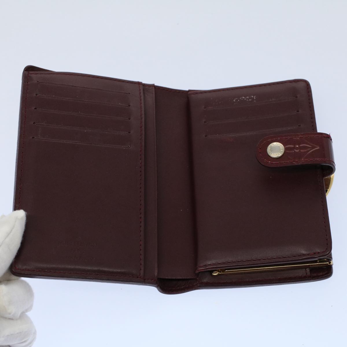 LOUIS VUITTON Vernis PortefeuilleViennois Wallet Rouge Favist M91524 56720