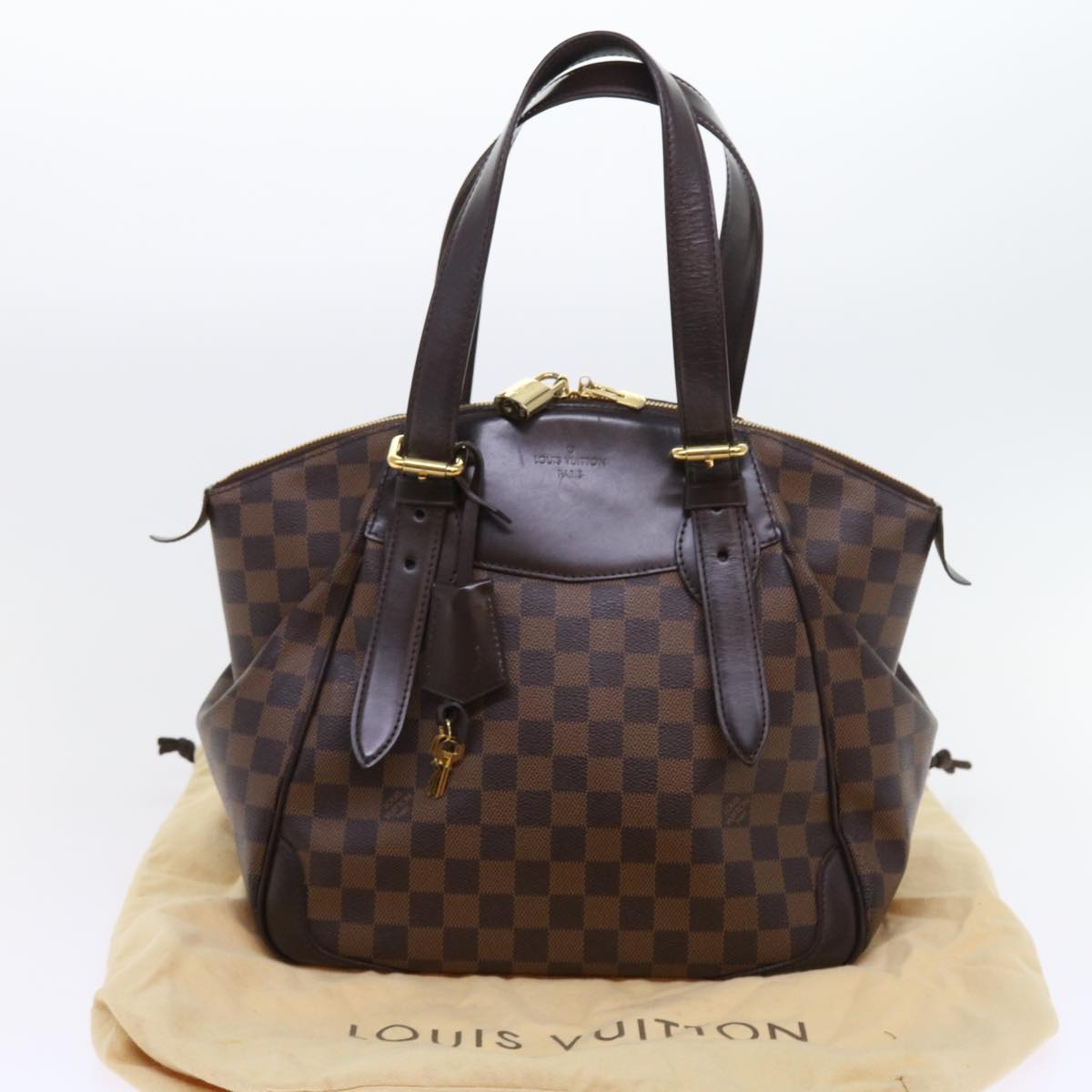 LOUIS VUITTON Damier Ebene Verona MM Shoulder Bag N41118 LV 56722