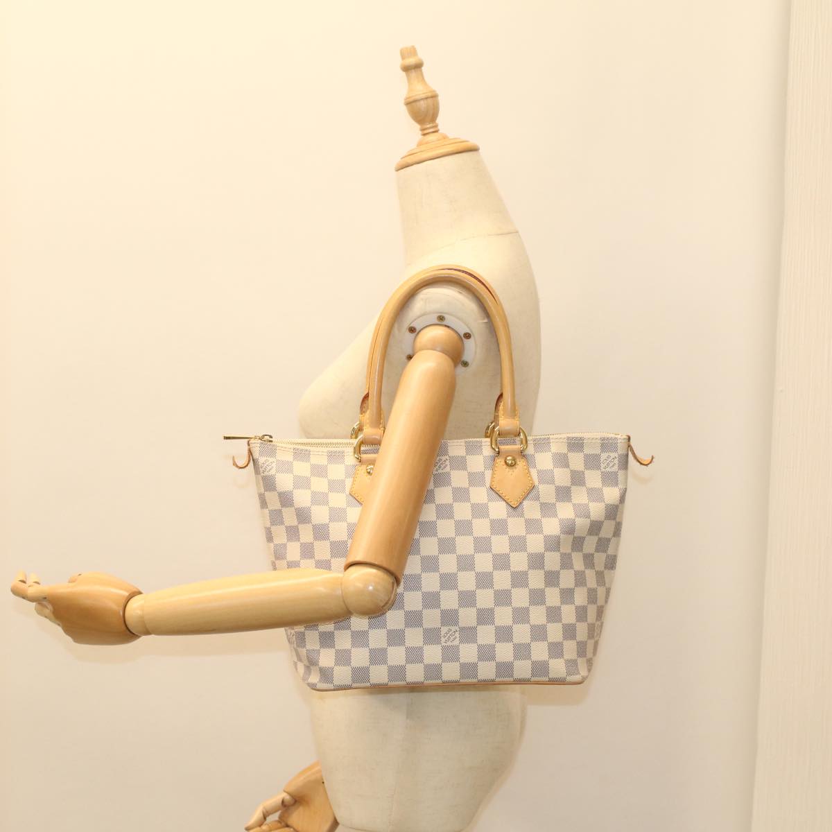 LOUIS VUITTON Damier Azur Saleya PM Tote Bag N51186 LV 56736