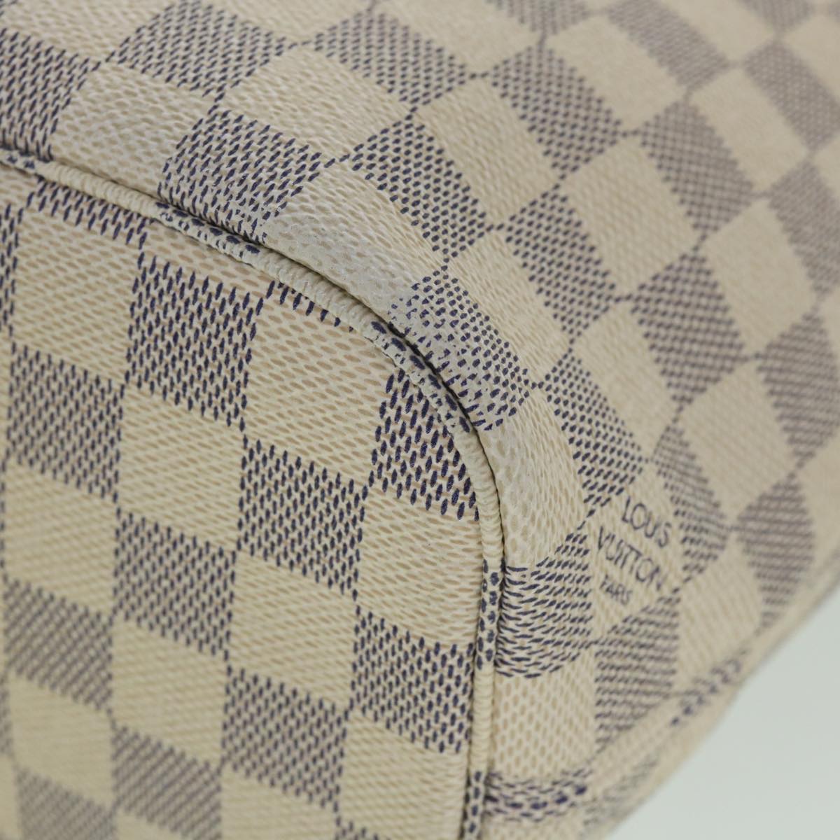 LOUIS VUITTON Damier Azur Neverfull PM Tote Bag N41362 LV 56746