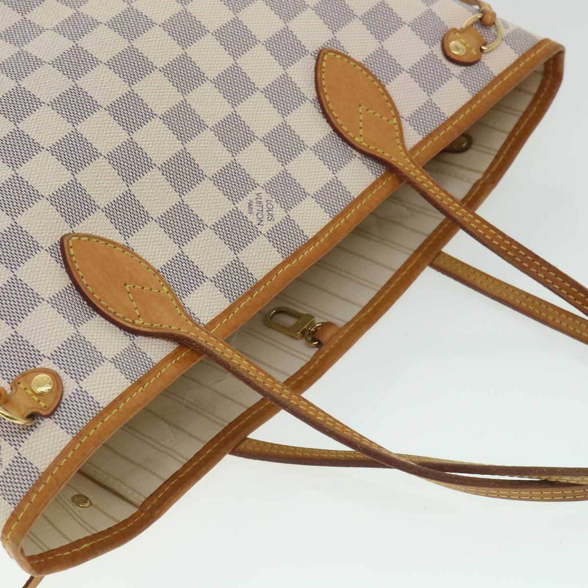 LOUIS VUITTON Damier Azur Neverfull PM Tote Bag N41362 LV 56746