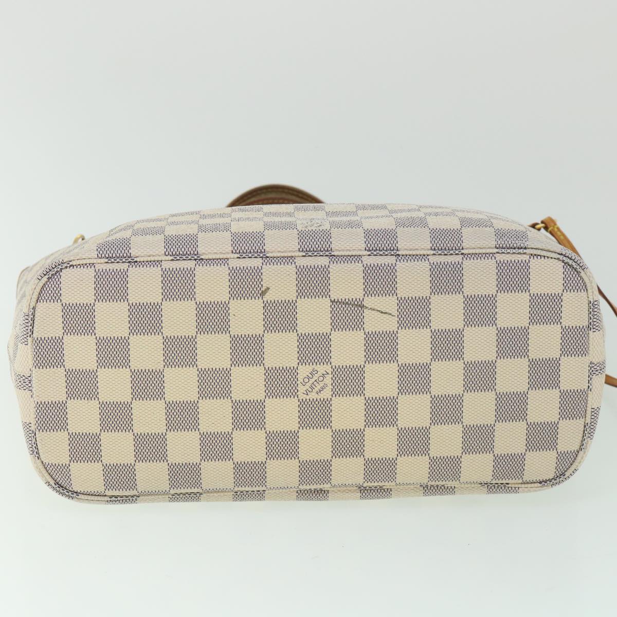 LOUIS VUITTON Damier Azur Neverfull PM Tote Bag N41362 LV 56746
