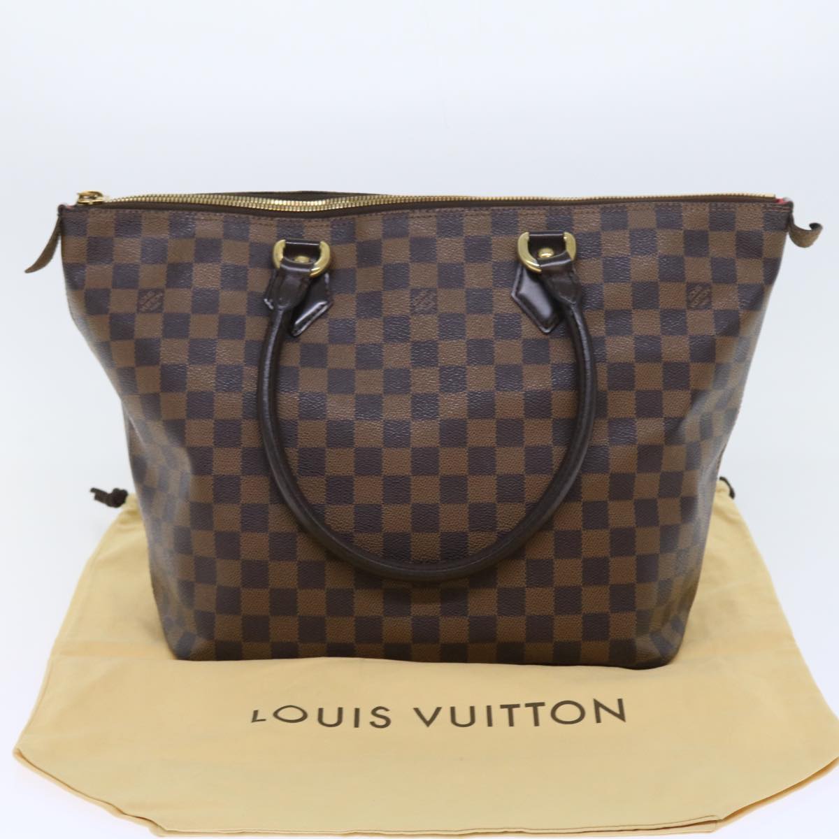 LOUIS VUITTON Damier Ebene Saleya MM Tote Bag N51182 LV 56751