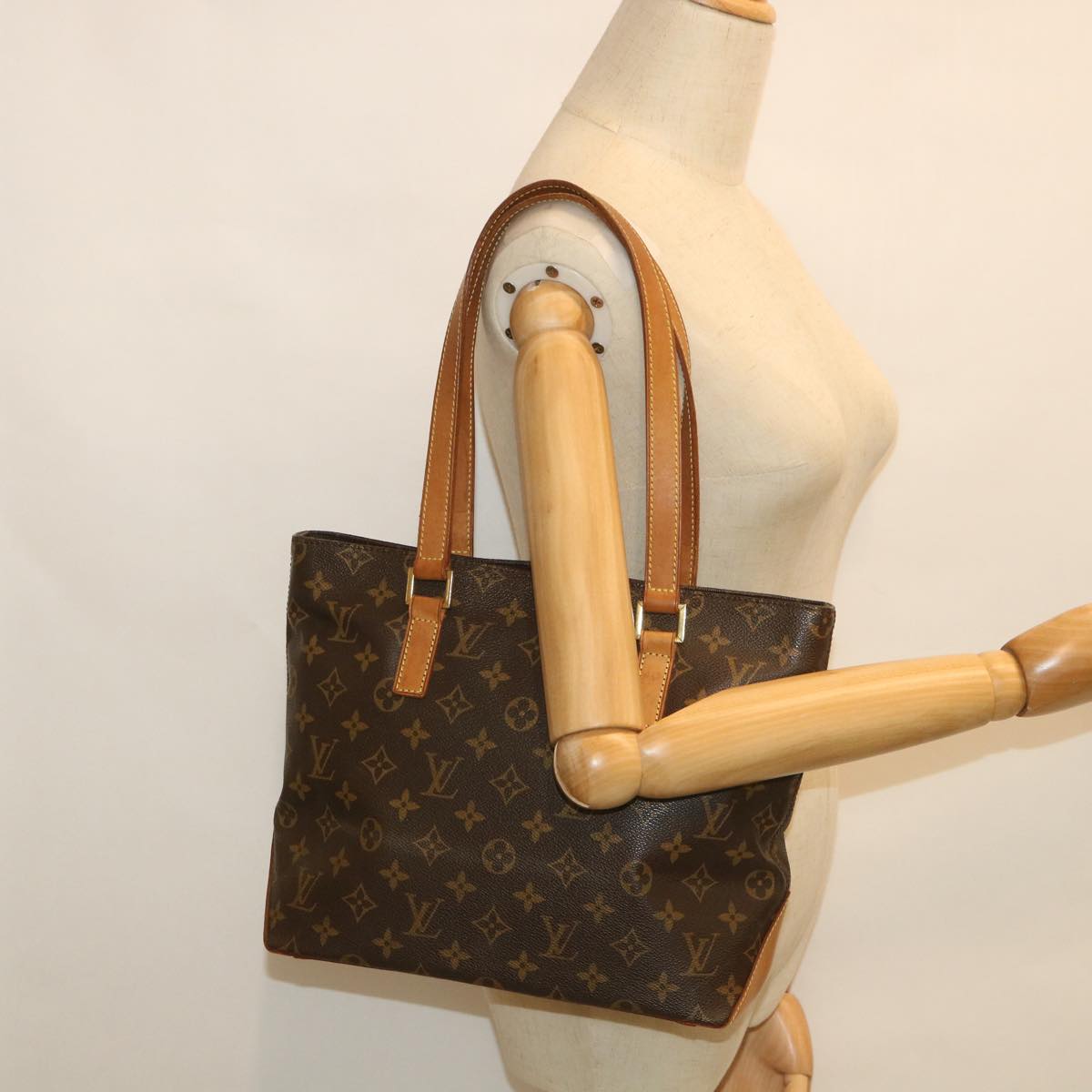 LOUIS VUITTON Monogram Cabas Piano Tote Bag M51148 LV 56756