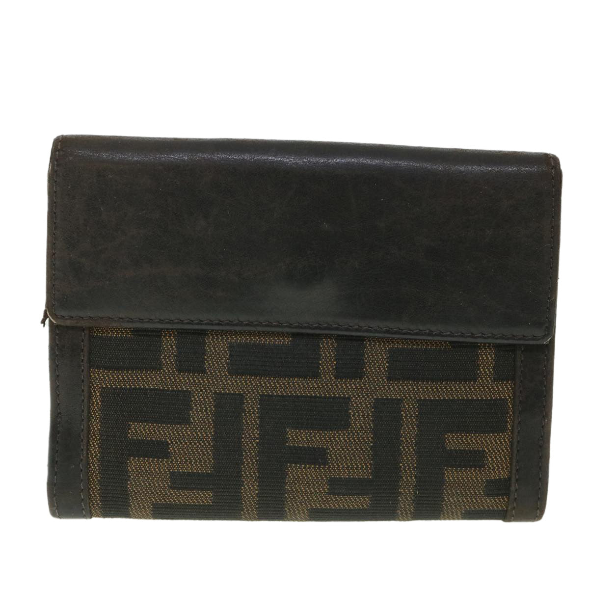 Luxury FendiZucca Canvas Wallet Black Brown56791