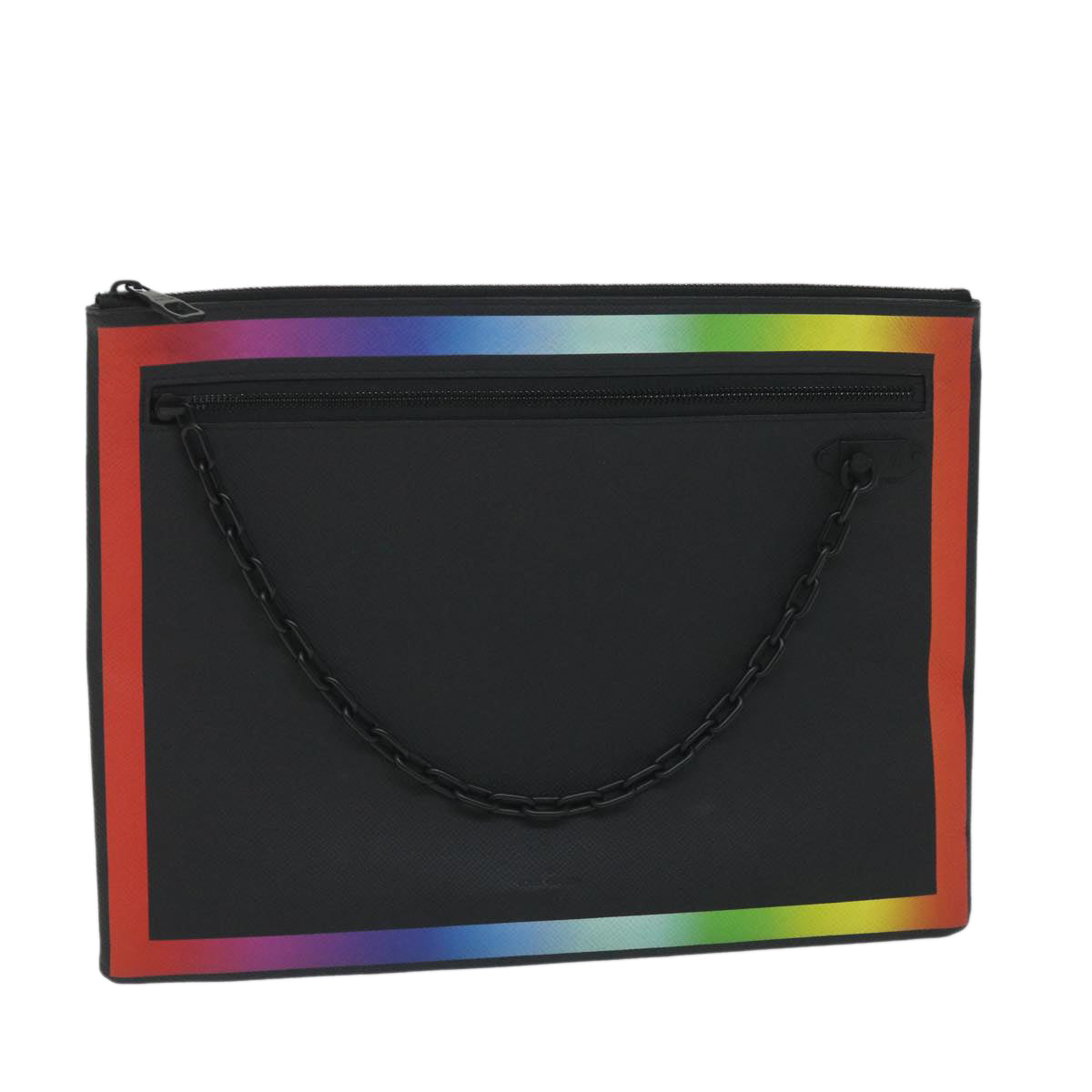 LOUIS VUITTON Taiga Rainbow Chain Pochette A4 Bag Black M30347 LV 56795A