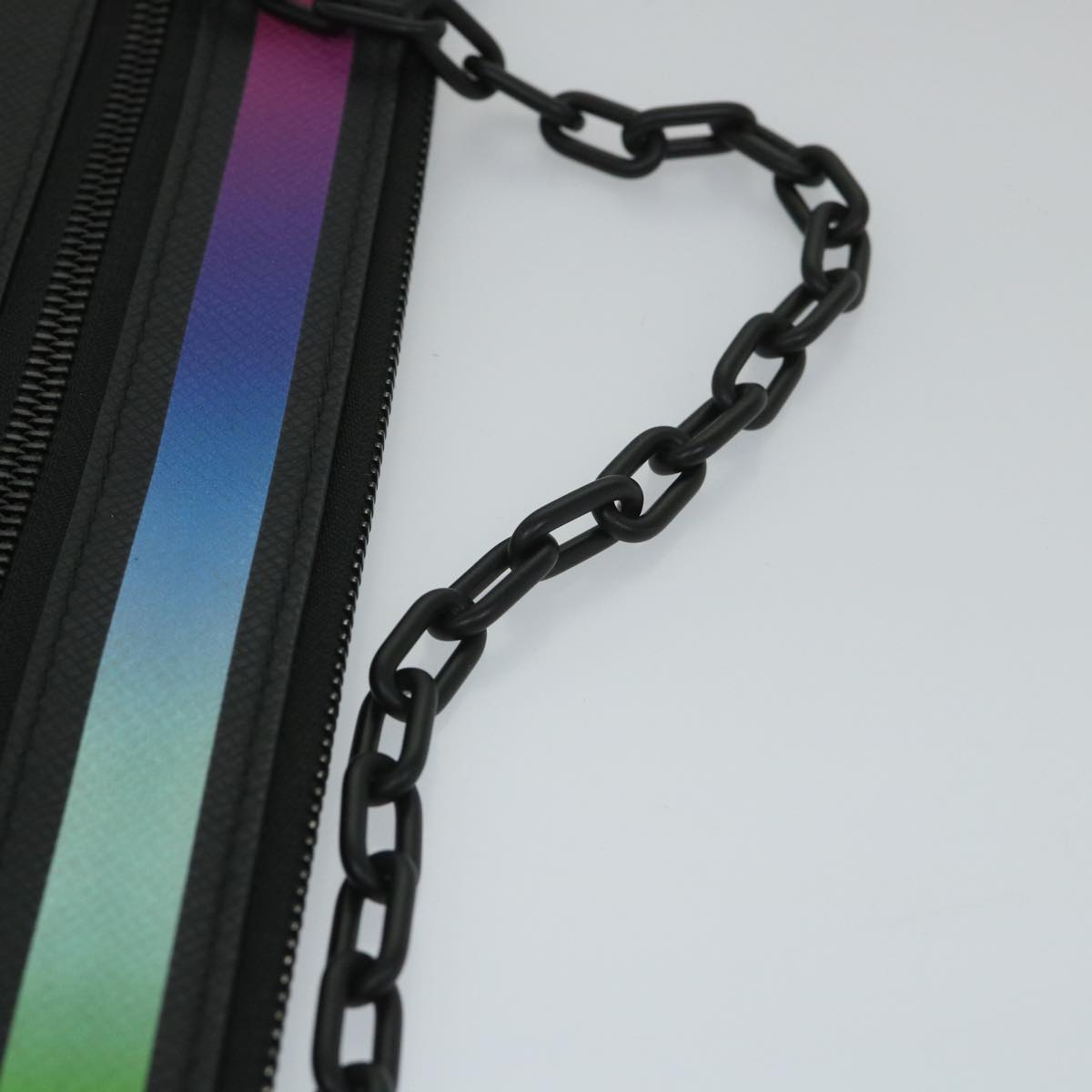 LOUIS VUITTON Taiga Rainbow Chain Pochette A4 Bag Black M30347 LV 56795A