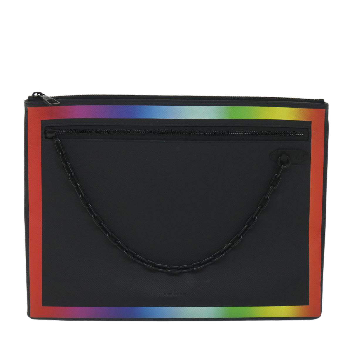 LOUIS VUITTON Taiga Rainbow Chain Pochette A4 Bag Black M30347 LV 56795A