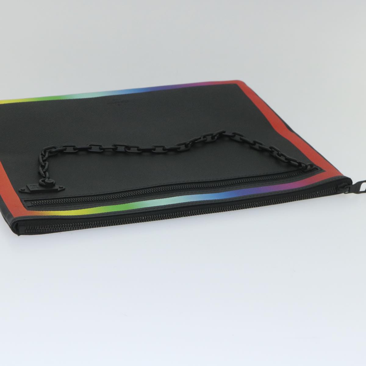 LOUIS VUITTON Taiga Rainbow Chain Pochette A4 Bag Black M30347 LV 56795A