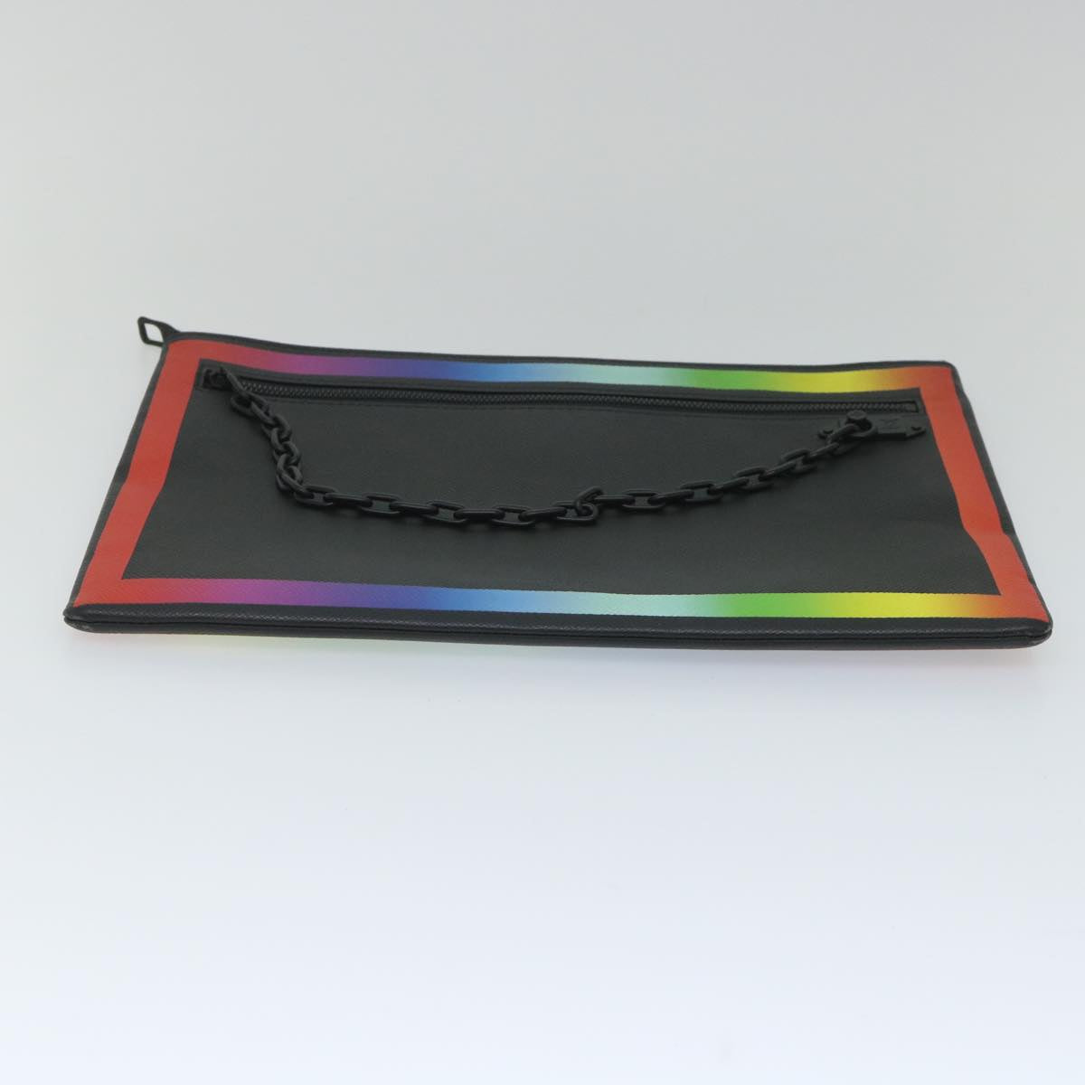 LOUIS VUITTON Taiga Rainbow Chain Pochette A4 Bag Black M30347 LV 56795A