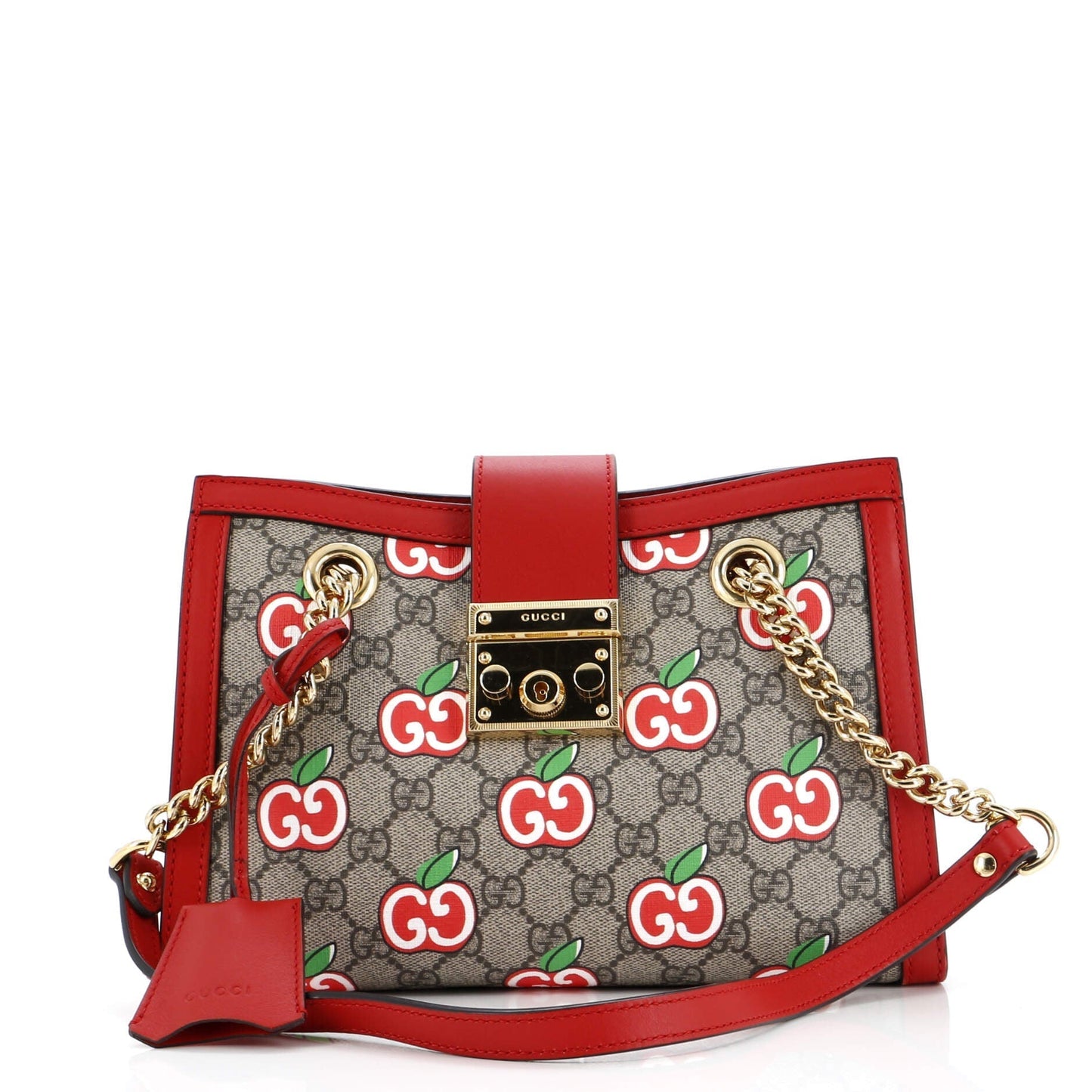 Luxury Gucci Trending 2025 Padlock Chain Tote Printed GG Coated Canvas Small