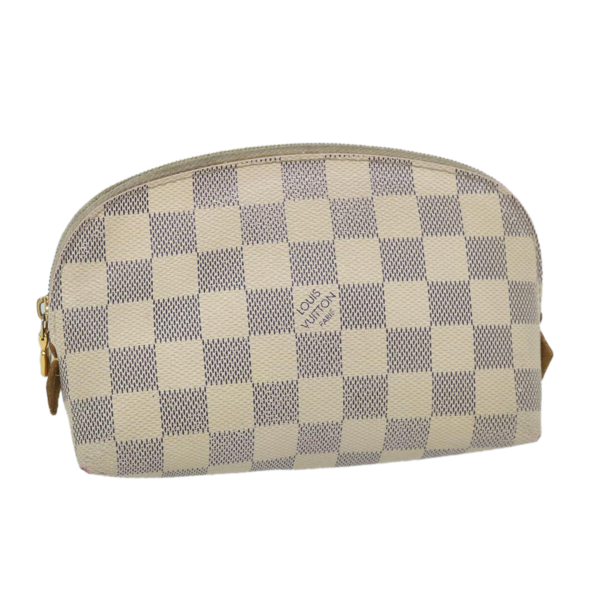 LOUIS VUITTON Damier Azur Pochette Cosmetic PM Pouch N60024 LV 56809