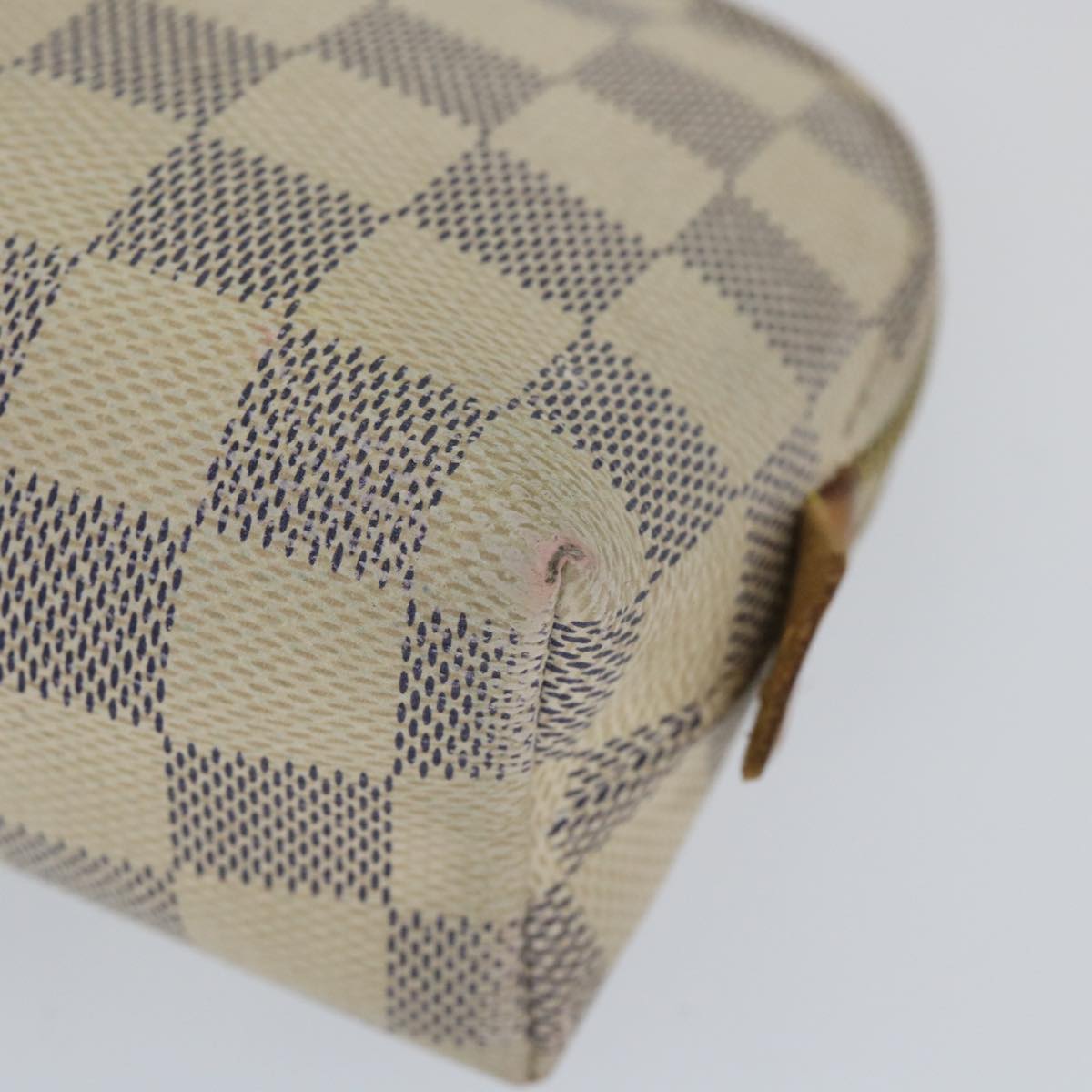 LOUIS VUITTON Damier Azur Pochette Cosmetic PM Pouch N60024 LV 56809