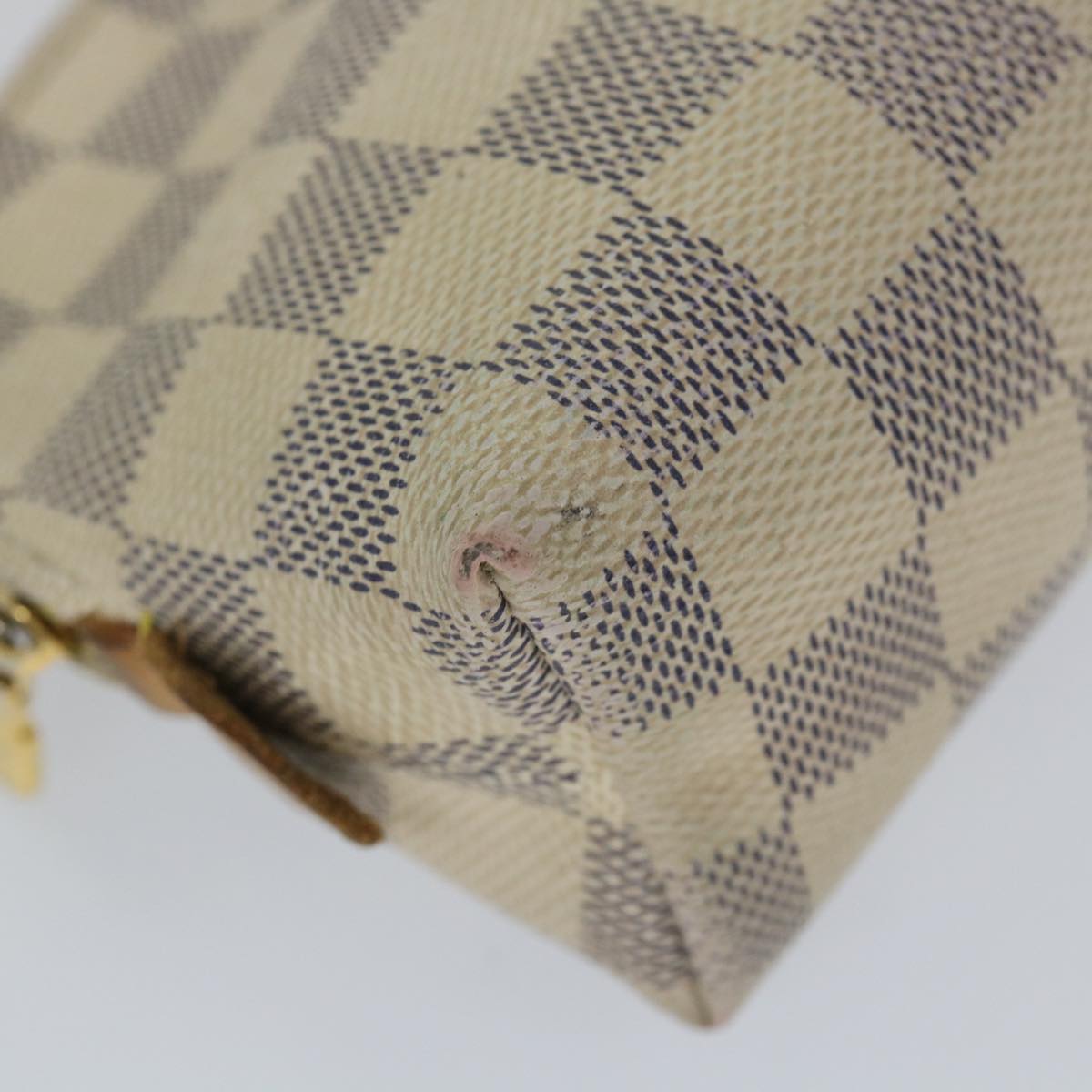 LOUIS VUITTON Damier Azur Pochette Cosmetic PM Pouch N60024 LV 56809