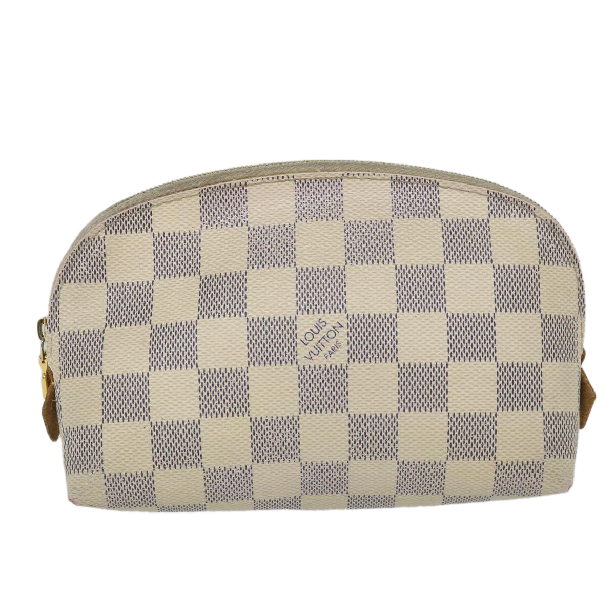 LOUIS VUITTON Damier Azur Pochette Cosmetic PM Pouch N60024 LV 56809