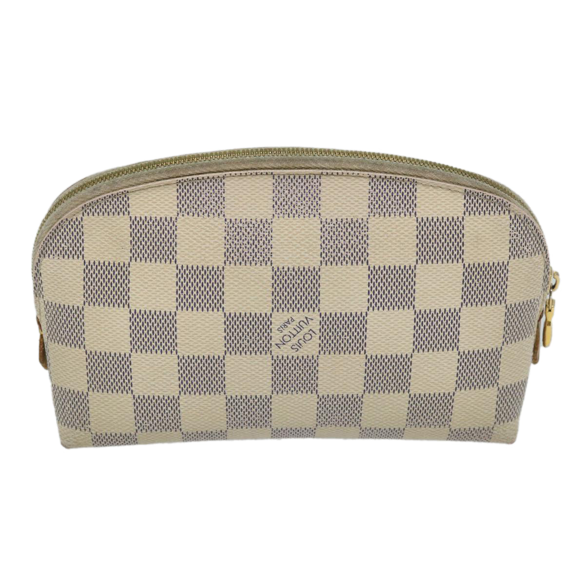 LOUIS VUITTON Damier Azur Pochette Cosmetic PM Pouch N60024 LV 56809