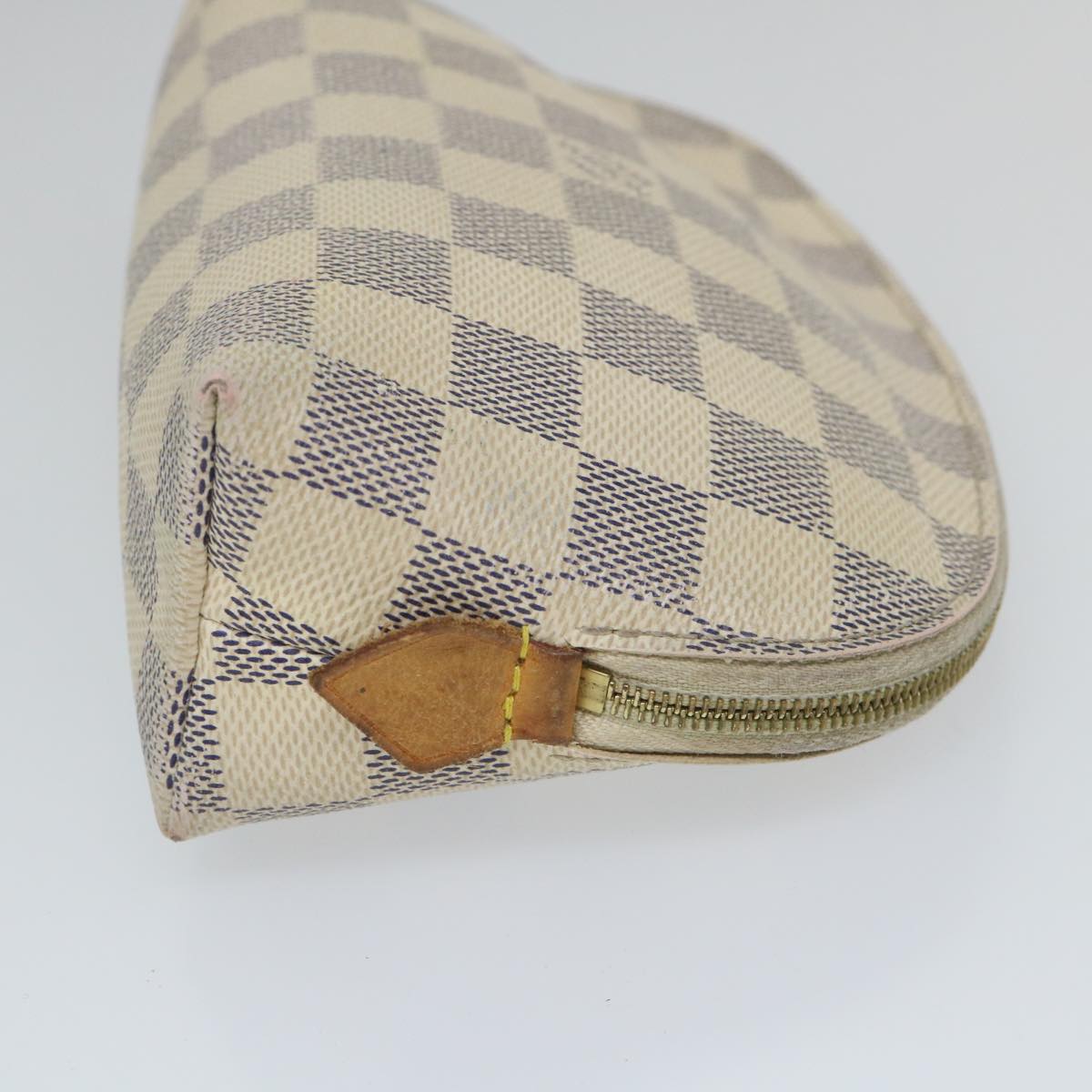 LOUIS VUITTON Damier Azur Pochette Cosmetic PM Pouch N60024 LV 56809