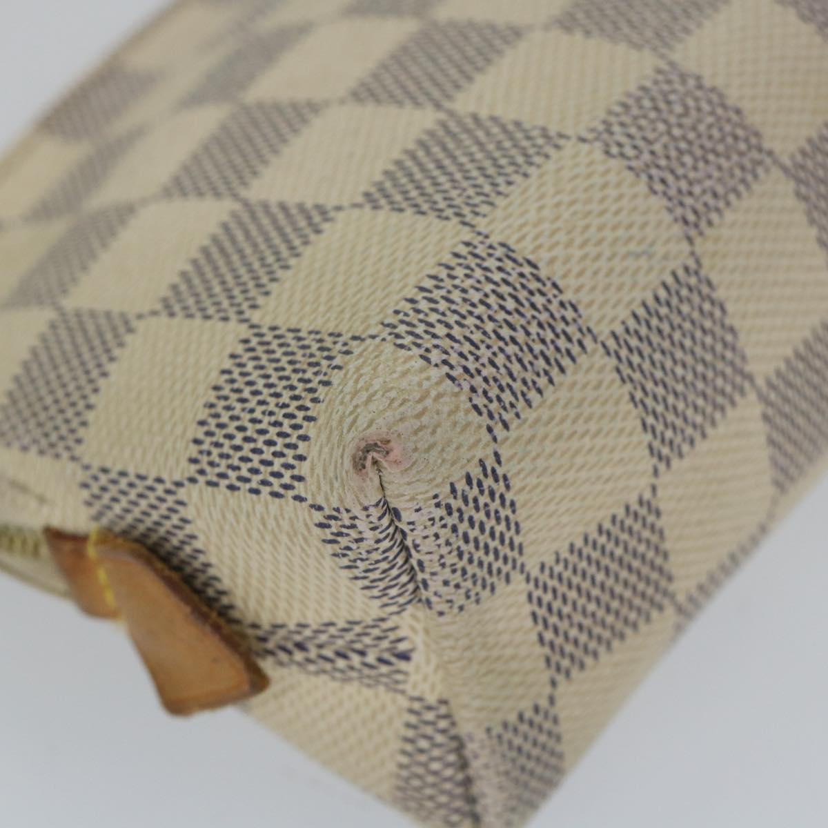 LOUIS VUITTON Damier Azur Pochette Cosmetic PM Pouch N60024 LV 56809
