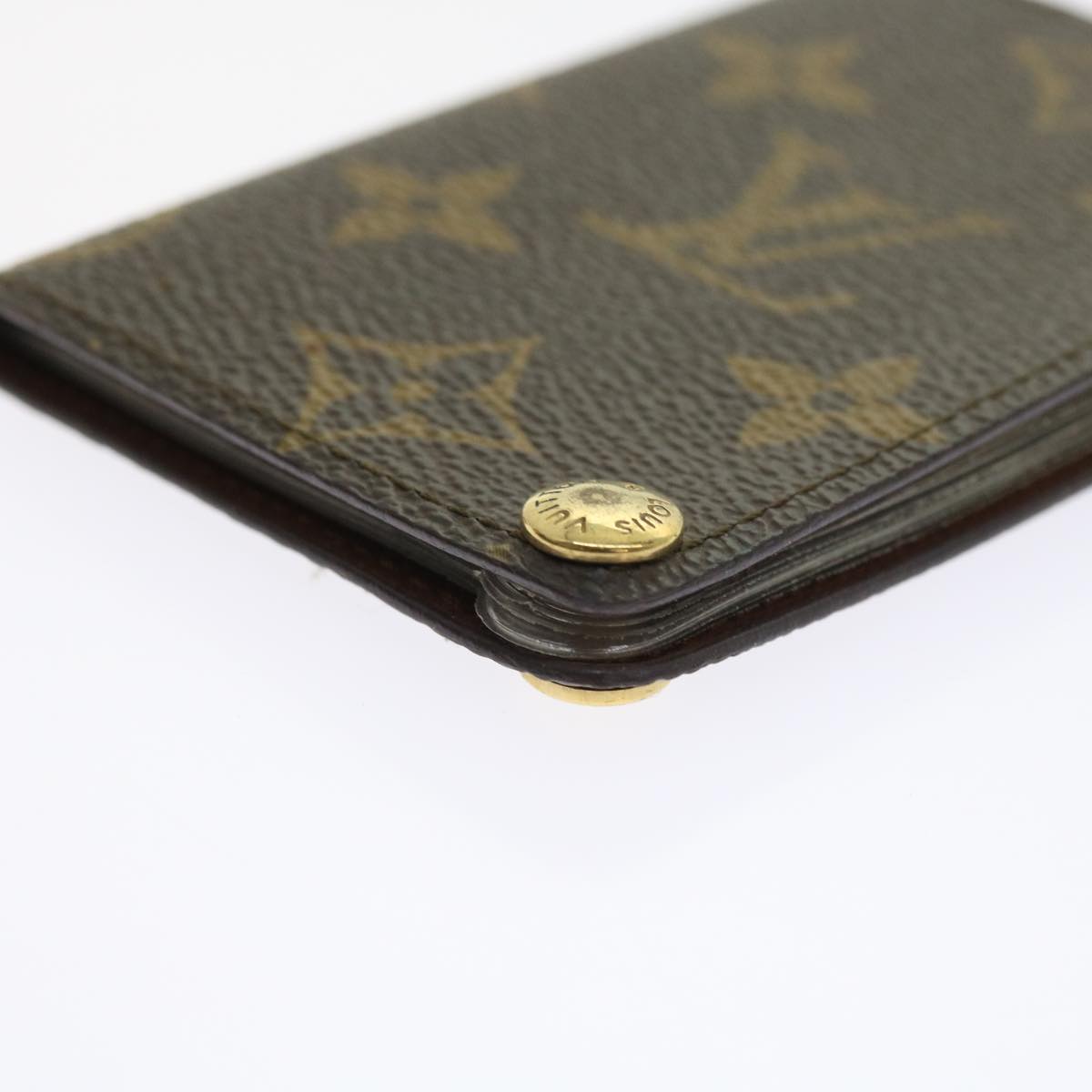 LOUIS VUITTON Monogram Porte Cartes Credit Pression Card Case M60937 56813