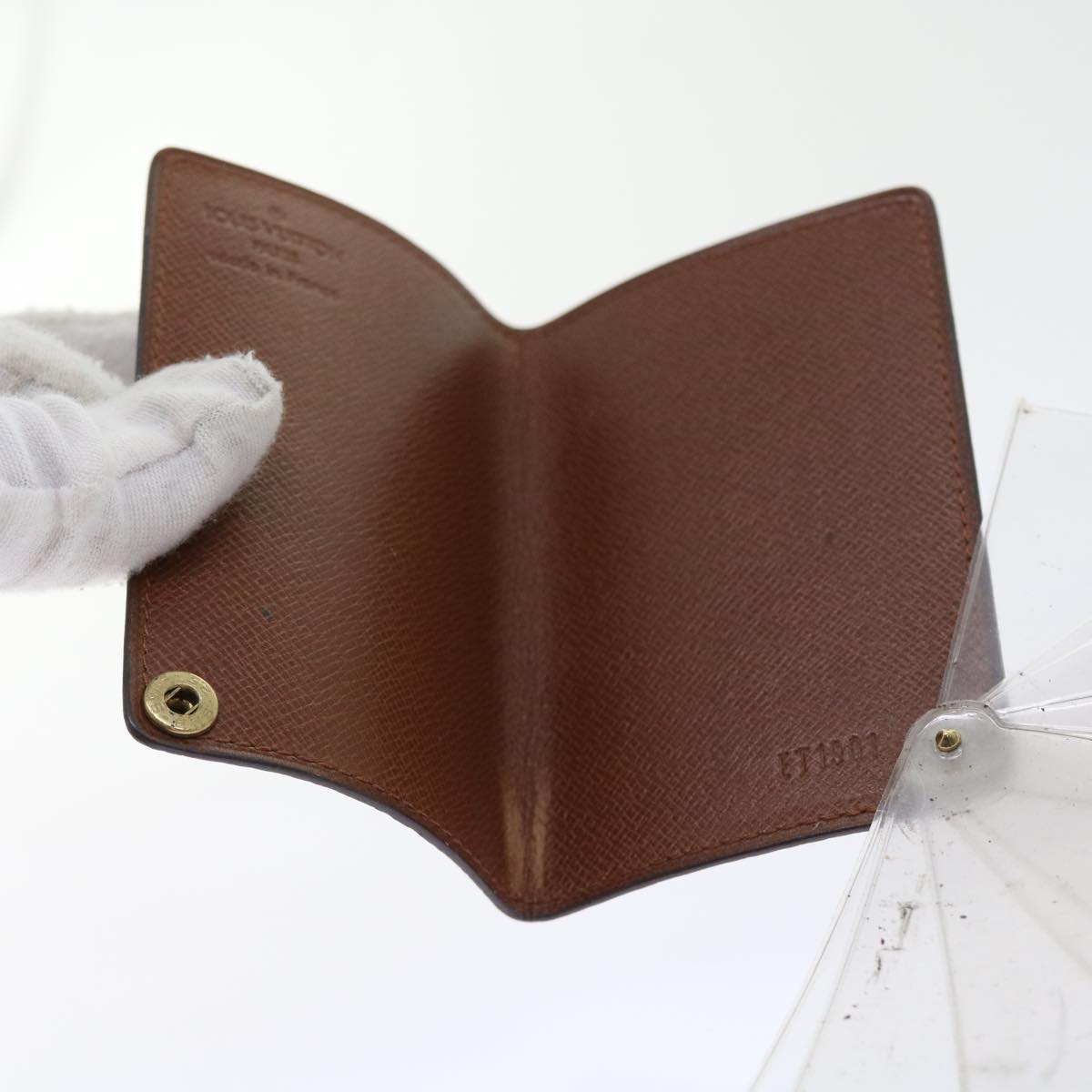LOUIS VUITTON Monogram Porte Cartes Credit Pression Card Case M60937 56813