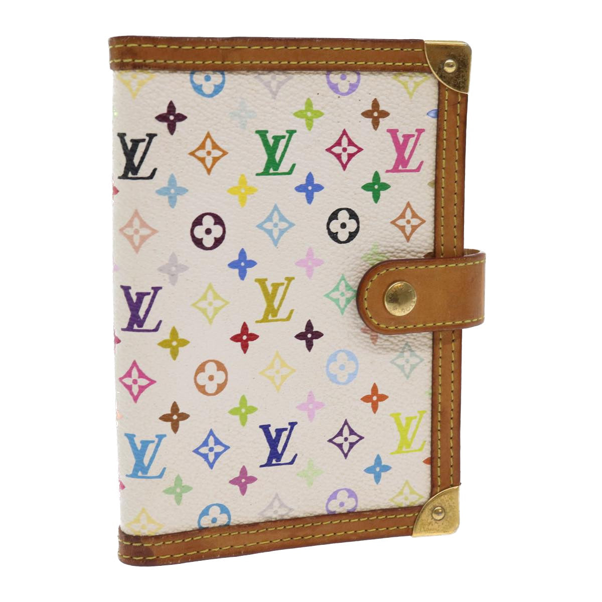 LOUIS VUITTON Multicolor Agenda PM Day Planner Cover White R21074 LV 56831
