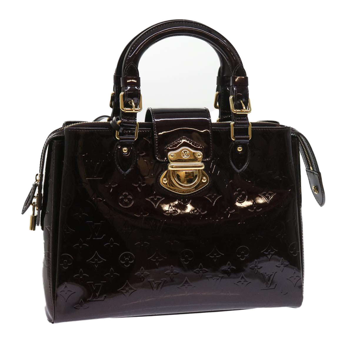 LOUIS VUITTON Monogram Vernis Melrose Avenue Bag Amarante M93757 LV 56868