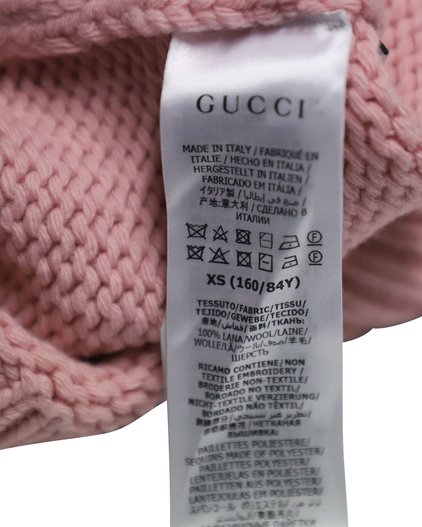Luxury Gucci Trending 2025 Embellished Cable Knit Vest in Pink Wool