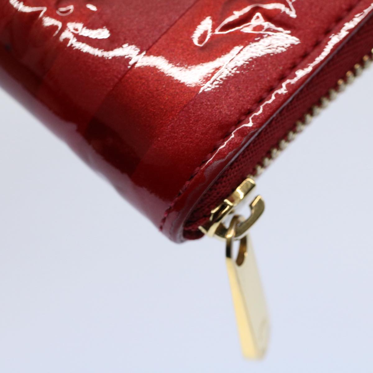 LOUIS VUITTON Vernis Rayure Zippy Coin Purse Pomme D'amour M91720 LV 56917