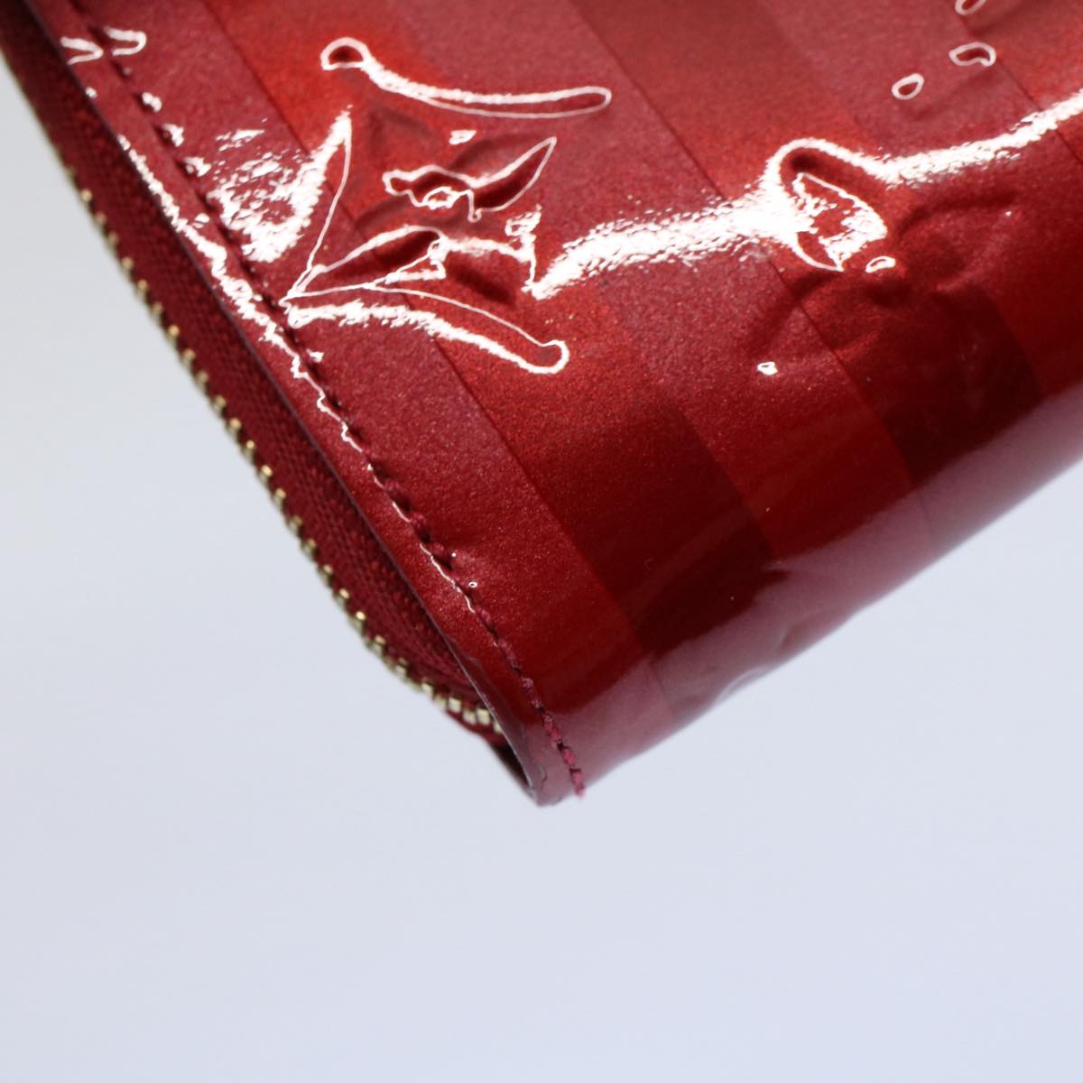 LOUIS VUITTON Vernis Rayure Zippy Coin Purse Pomme D'amour M91720 LV 56917