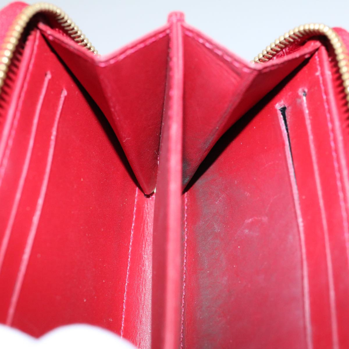 LOUIS VUITTON Vernis Rayure Zippy Coin Purse Pomme D'amour M91720 LV 56917