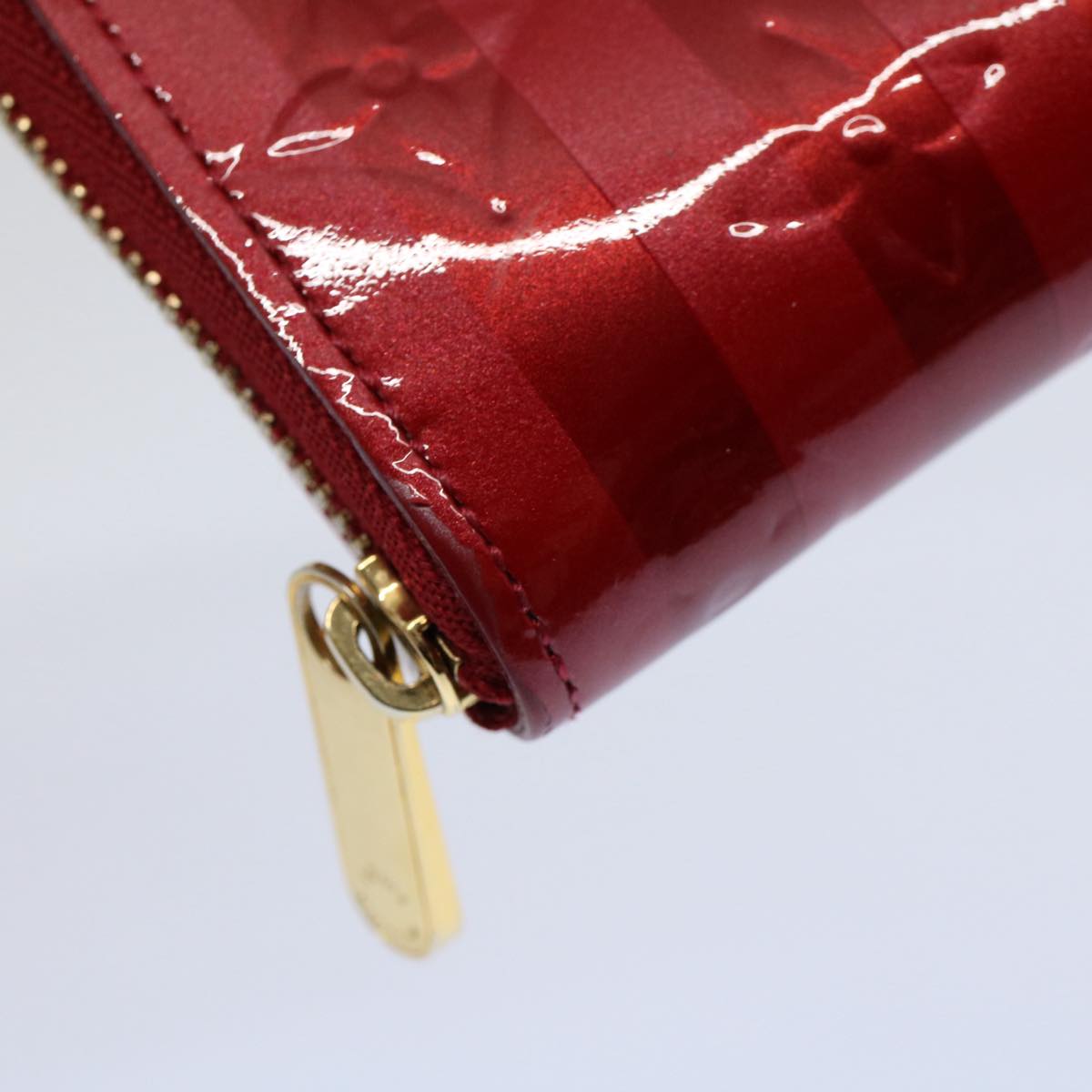LOUIS VUITTON Vernis Rayure Zippy Coin Purse Pomme D'amour M91720 LV 56917