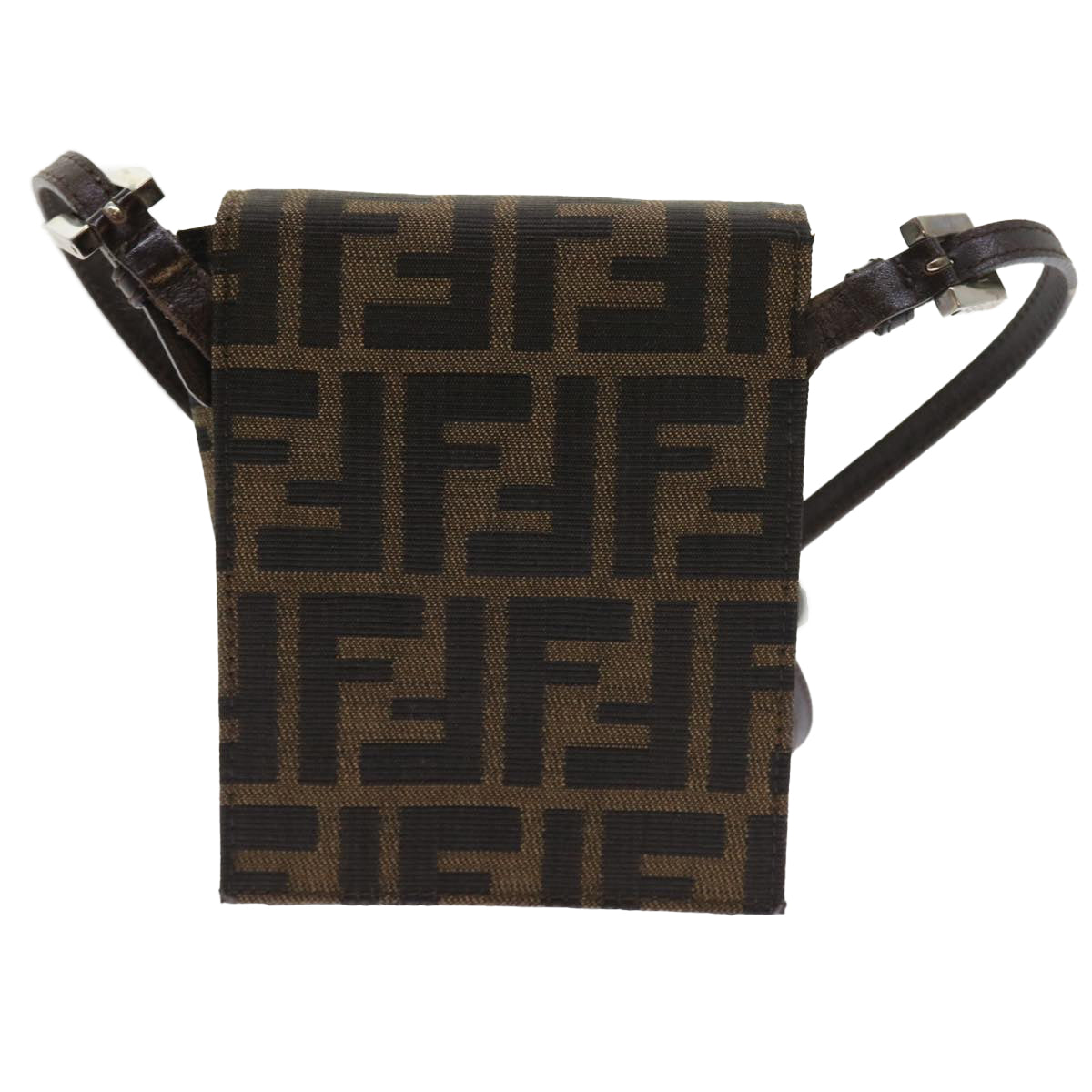 Luxury FendiZucca Canvas Mamma Baguette Shoulder Bag Black Brown56931