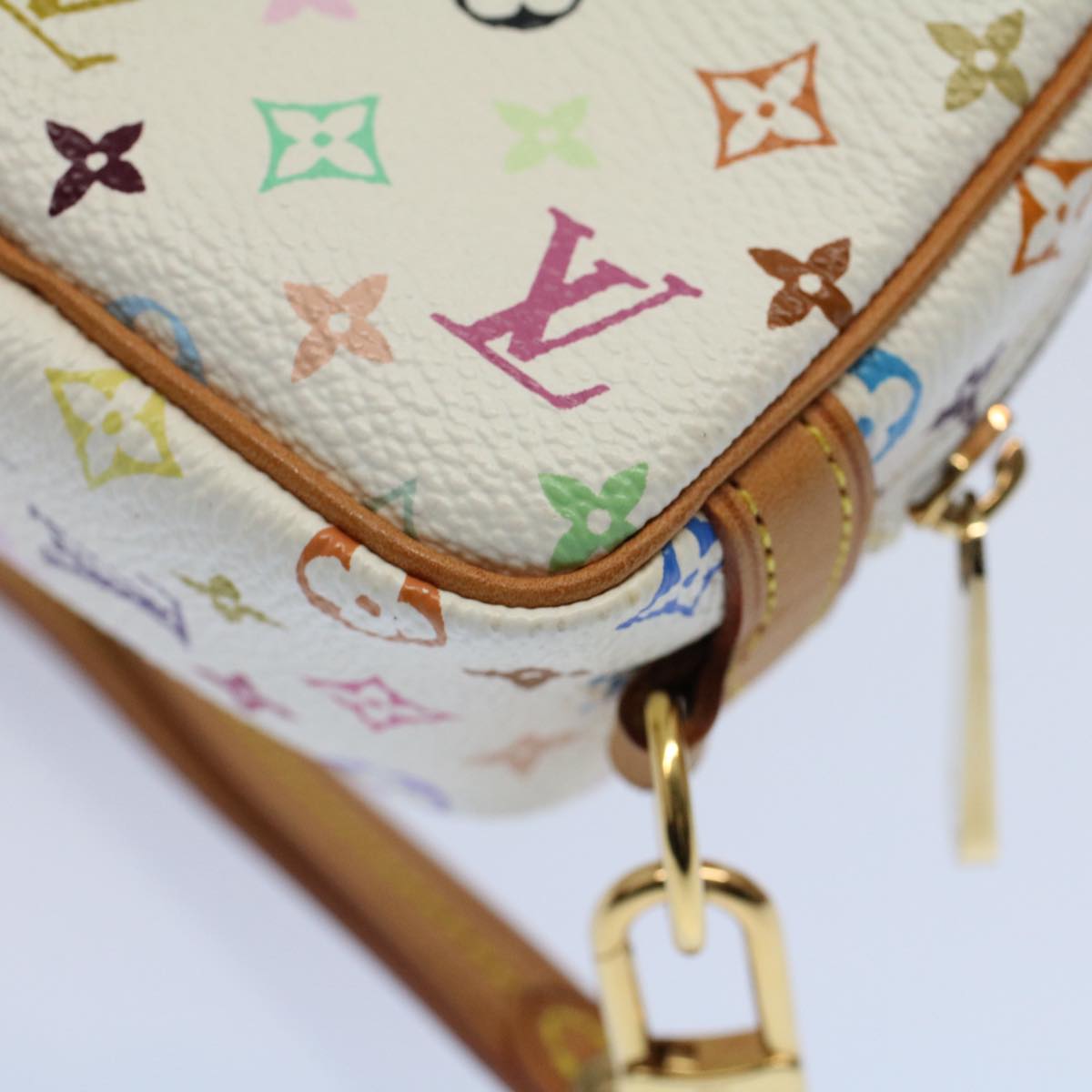 LOUIS VUITTON Monogram Multicolor Trousse Wapity Pouch White M58033 56958