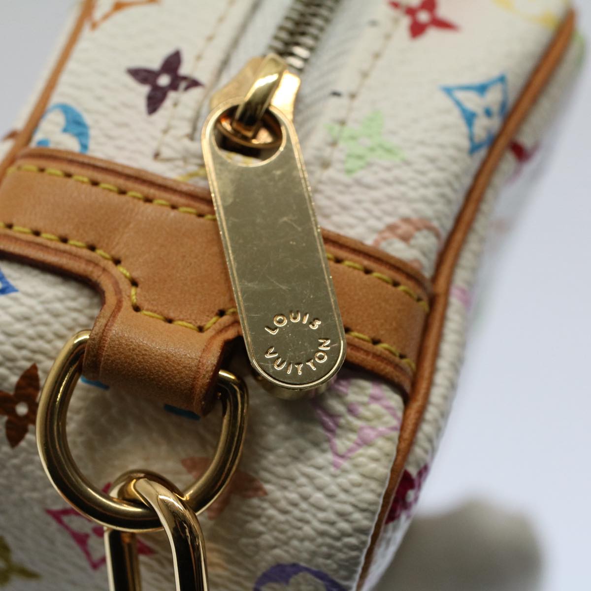 LOUIS VUITTON Monogram Multicolor Trousse Wapity Pouch White M58033 56958