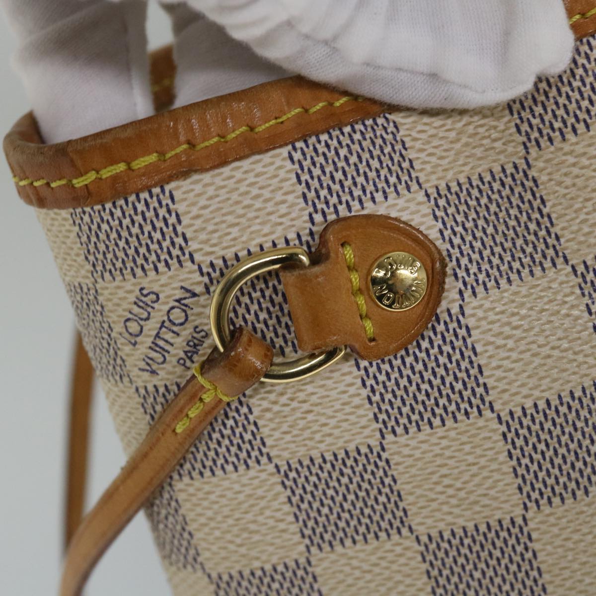 LOUIS VUITTON Damier Azur Neverfull PM Tote Bag N41362 LV 56980
