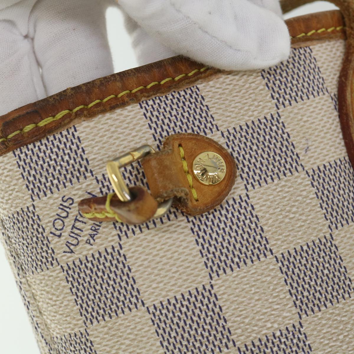 LOUIS VUITTON Damier Azur Neverfull PM Tote Bag N41362 LV 56981