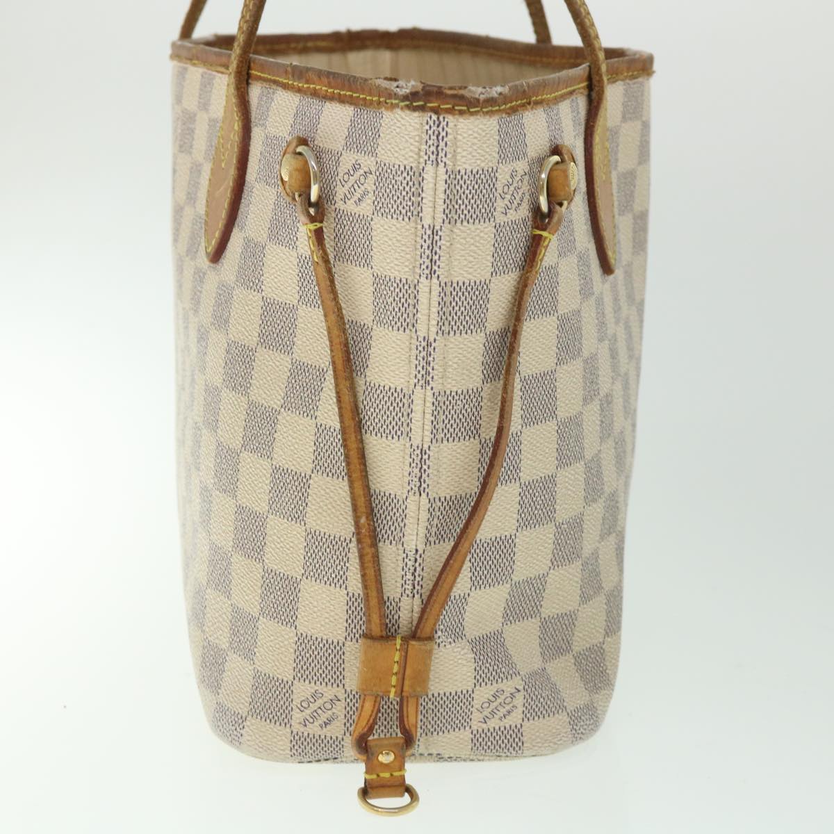 LOUIS VUITTON Damier Azur Neverfull PM Tote Bag N41362 LV 56981
