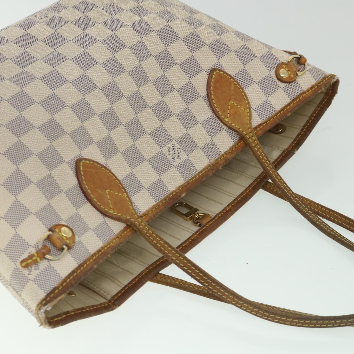 LOUIS VUITTON Damier Azur Neverfull PM Tote Bag N41362 LV 56981