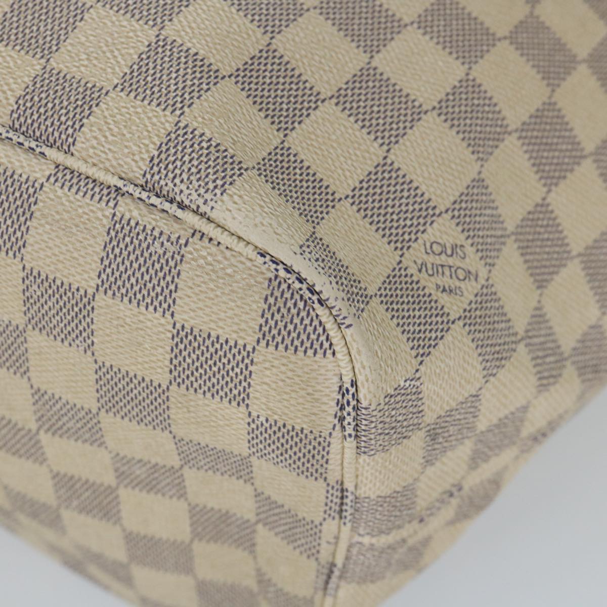 LOUIS VUITTON Damier Azur Neverfull MM Tote Bag N41605 LV 56982