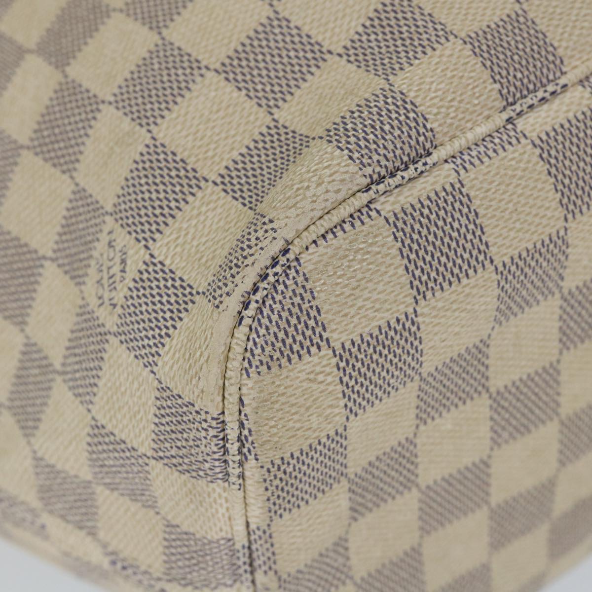 LOUIS VUITTON Damier Azur Neverfull MM Tote Bag N41605 LV 56982