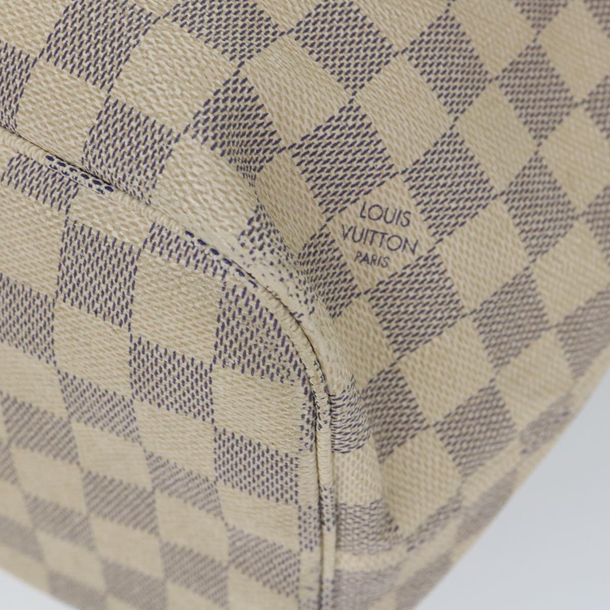LOUIS VUITTON Damier Azur Neverfull MM Tote Bag N41605 LV 56982