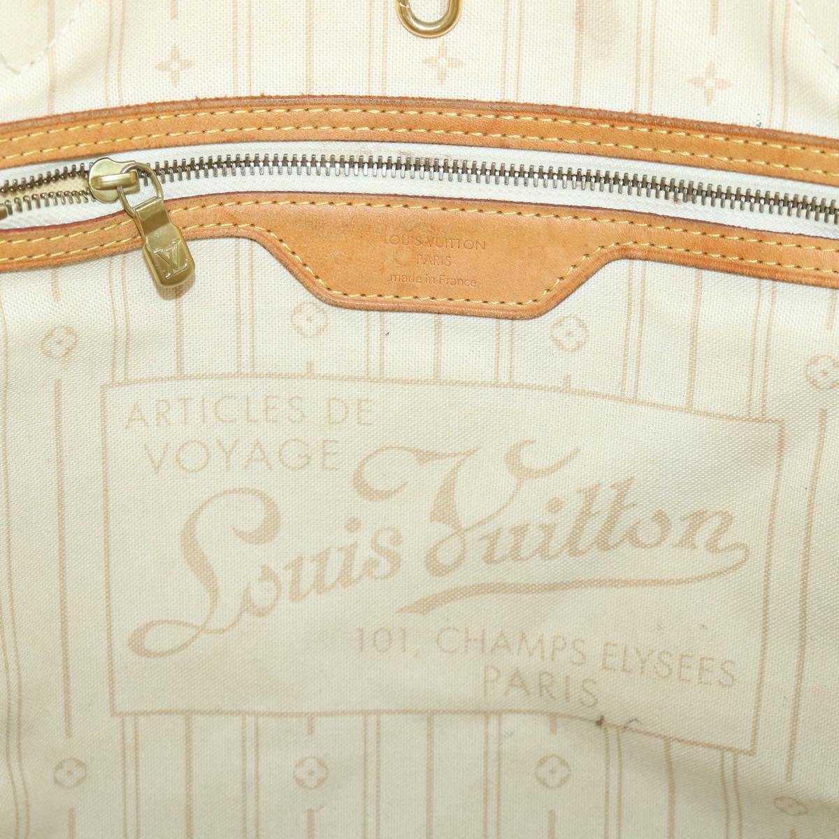 LOUIS VUITTON Damier Azur Neverfull MM Tote Bag N41605 LV 56982