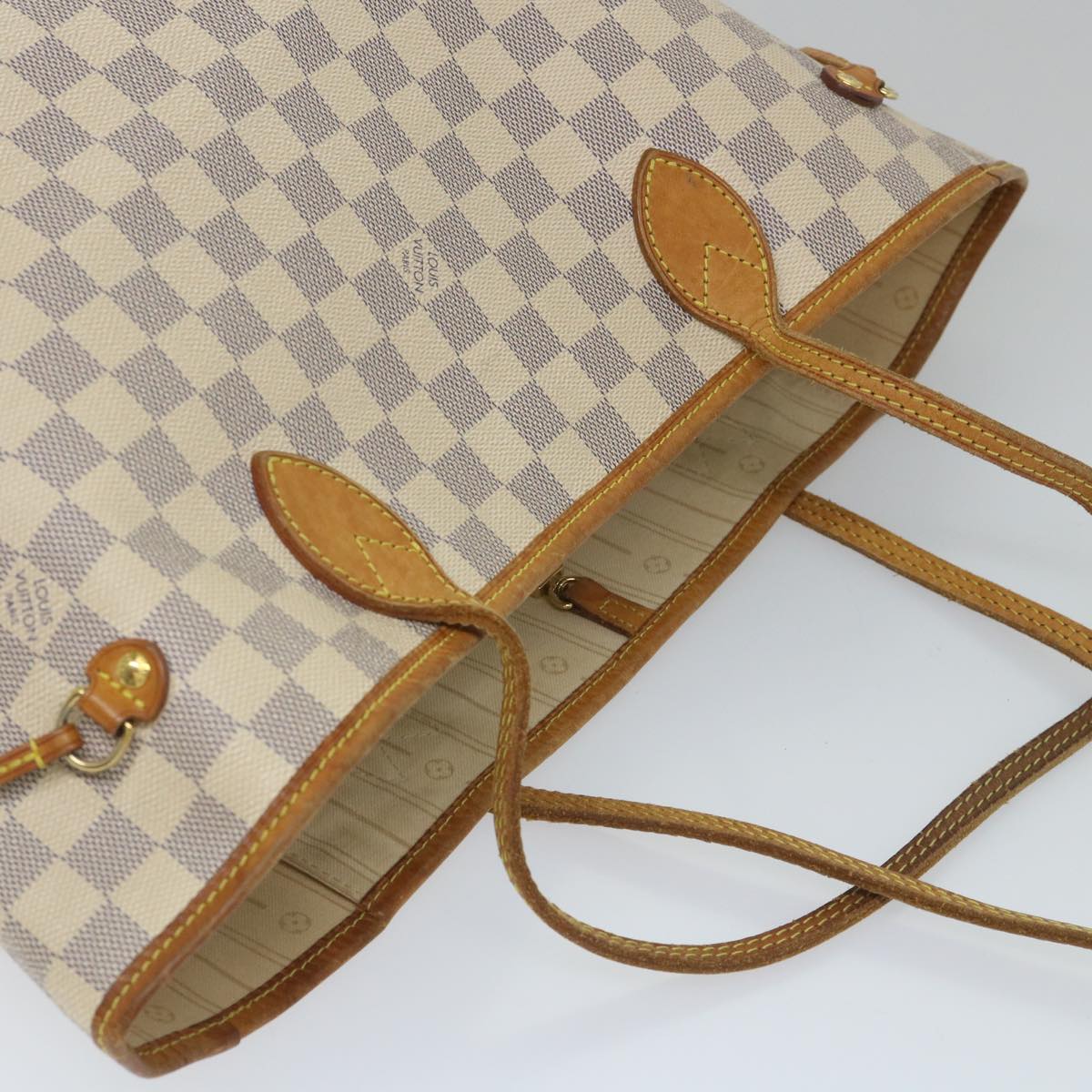LOUIS VUITTON Damier Azur Neverfull MM Tote Bag N41605 LV 56982