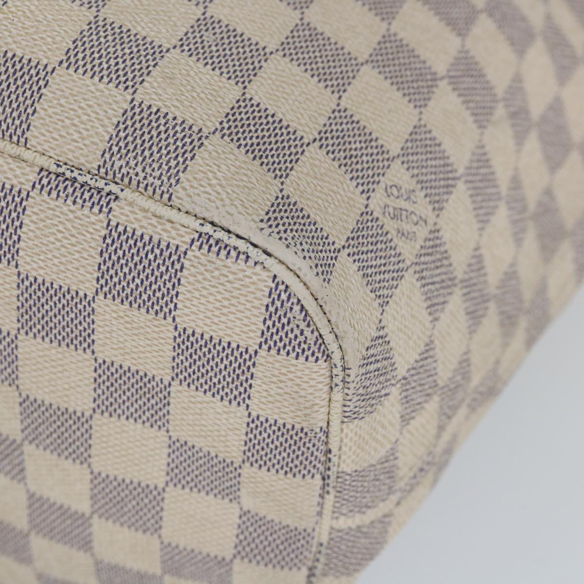 LOUIS VUITTON Damier Azur Neverfull MM Tote Bag N41605 LV 56983