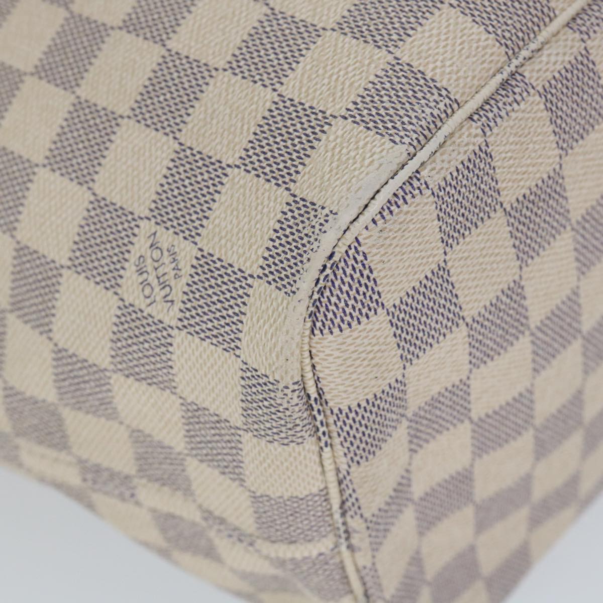 LOUIS VUITTON Damier Azur Neverfull MM Tote Bag N41605 LV 56983